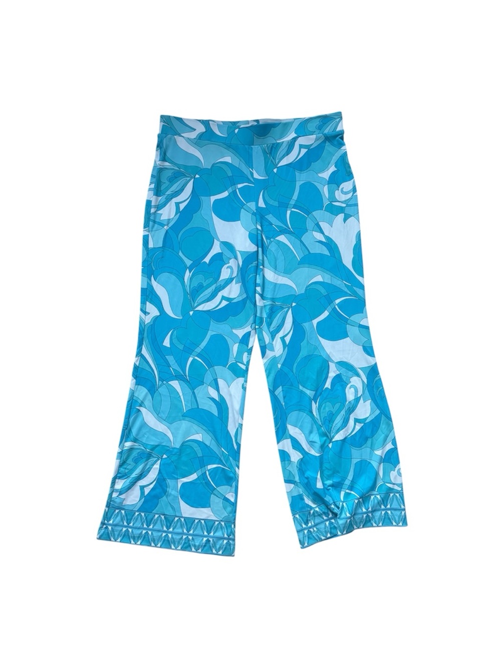 Boston Proper Bright Blue & White Patterned Casual Pants L